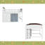 Lit mezzanine double avec armoire de rangement, garde-robe et DEL-694540304