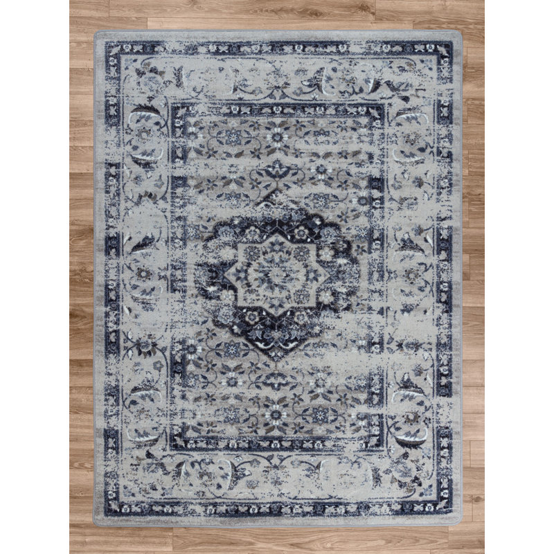 Tapis oriental gris Dorleus, Rond 8 pi