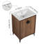 Meuble-lavabo 24 po avec lavabo supérieur, meuble de rangement moderne avec 2 portes à fermeture douce et meuble-lavabo simple
