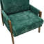 Fauteuil en velours de style Mid-Century moderne, fabrication robuste en bois d'hévéa-509380949