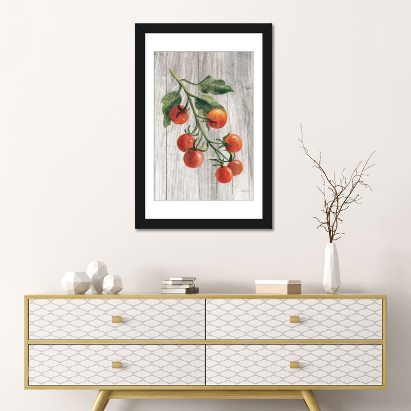 «Market Légumes IV», impression sur toile tendue, Papier beaux-arts encadré noir, H 24 po x l 16 po x P 1 po, Blanc