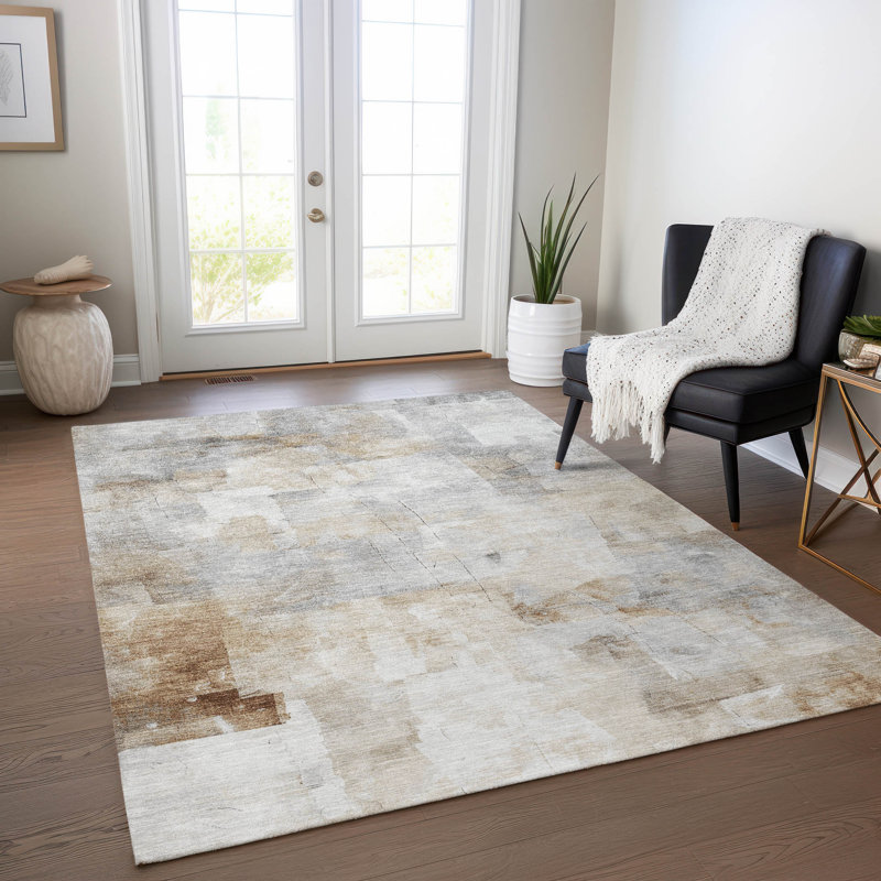 Elanor Brown Washable Indoor-Outdoor Rug - , 8' x 10'