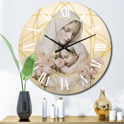 Horloge murale Sainte Marie et bébé Jésus