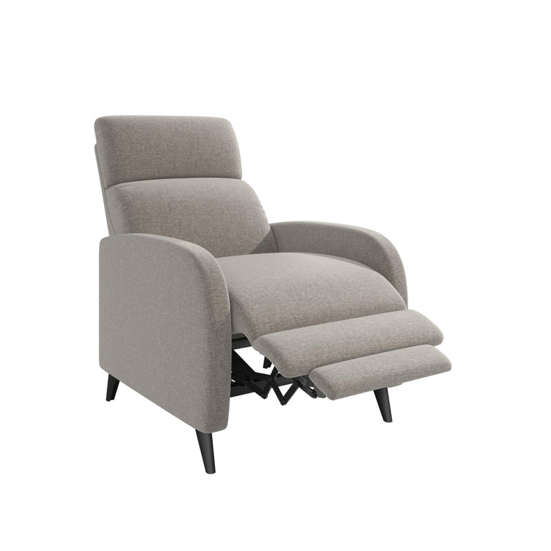 Bagtas Pushback Recliner, Gray Polyester Blend