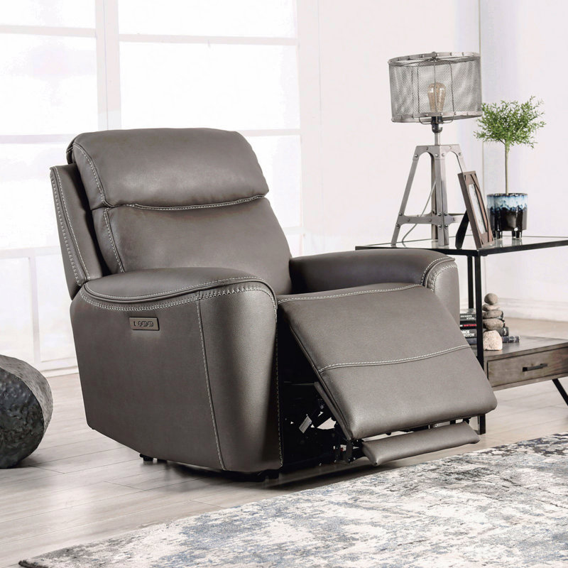 Fauteuil inclinable électrique gris - repose-pieds extensible