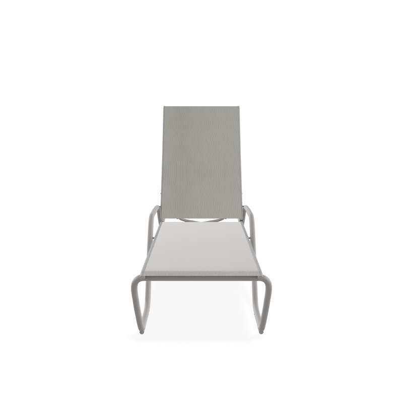 Outdoor Rust-Resistant Metal Chaise Lounge, Textured Warm Gray, Augustine Oyster