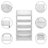 5-Tier Carved PVC Board Shoe Rack White Wood-Plastic Composite