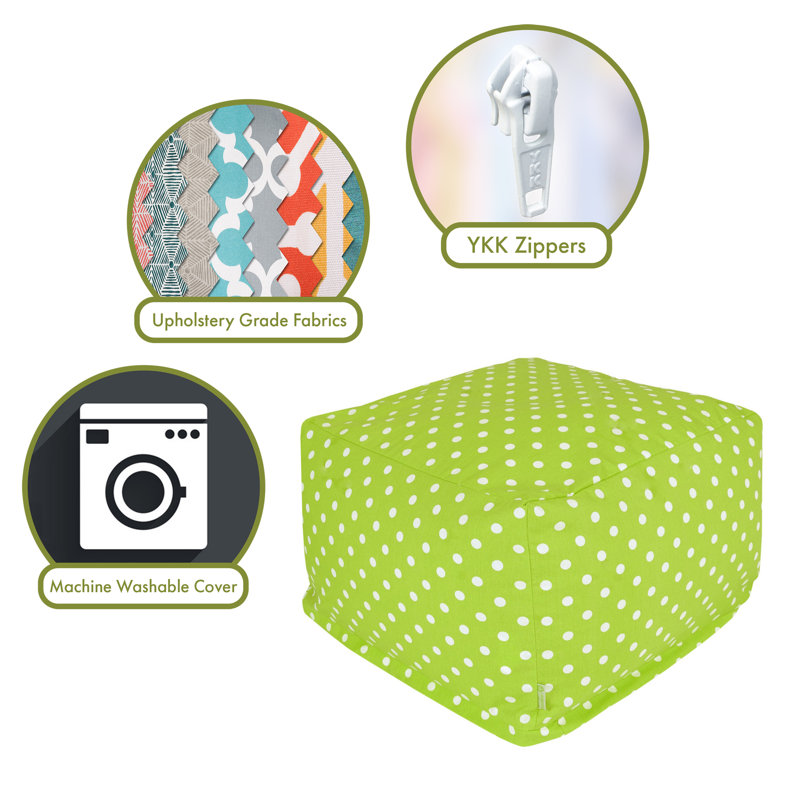 Upholstered Pouf, Lime