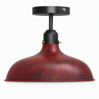 Industrial Flush Mount Ceiling Light with E26 Base