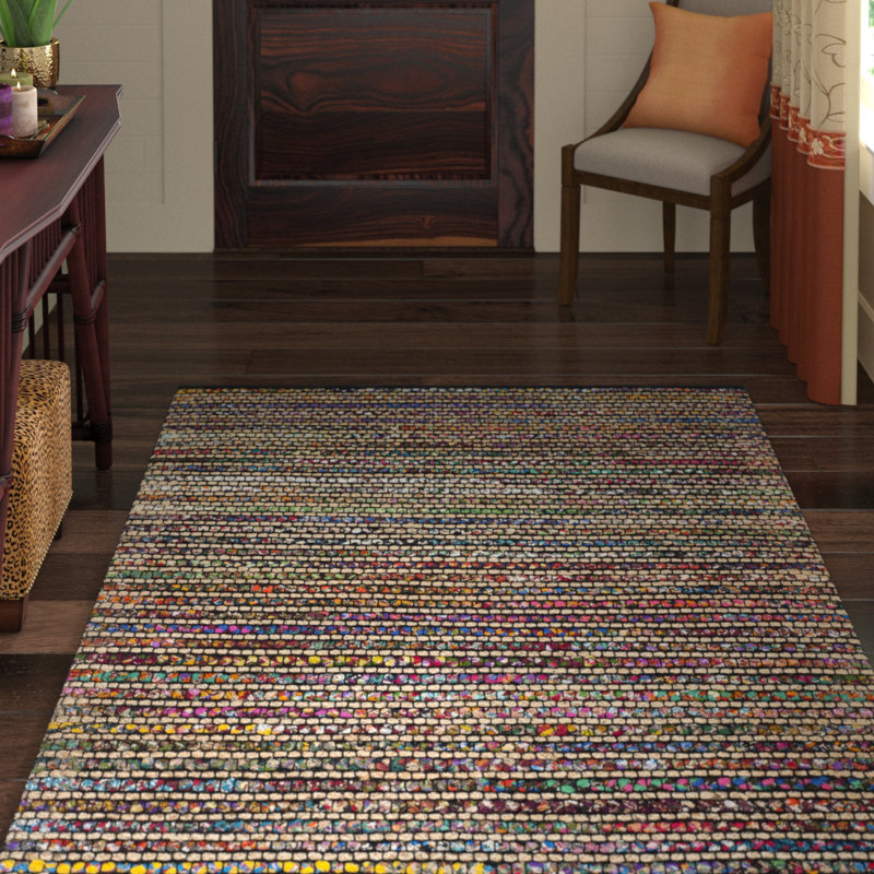 Tapis 75% coton, 25% jute tissé à la main Abhay Cod, Rectangle 8 pi x 10 pi