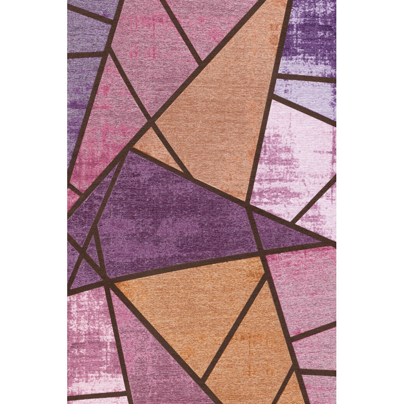 Tapis décoratif lavable à la machine Modern, Sous-tapis rectangulaire de 3 pi 3 po x 4 pi 11 po