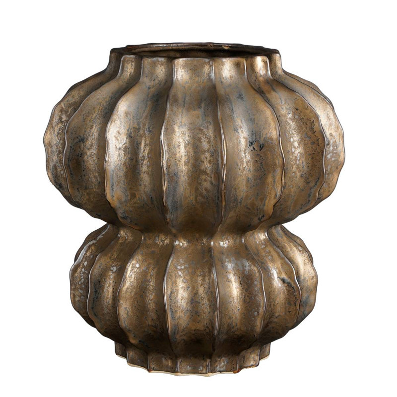 Varennes Ceramics Table Vase, Bronze