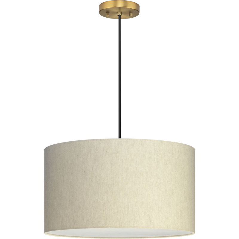 Luminaire suspendu cylindrique à 3 lumières, Or