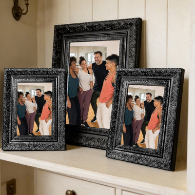 Black 3 PCS Heritage Style Picture Frame for 8" x 10" Photos and Wedding Photo Display