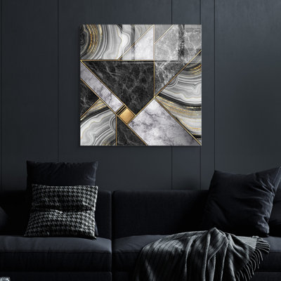 Élégante peinture décorative en verre trempé 23,6 po x 23,6 po | 100% verre trempé, épaisseur: 0,16 pouce | Parfait pour la décoration intérieure, le salon et le bureau | Pièce d'art moderne, durable et élégante