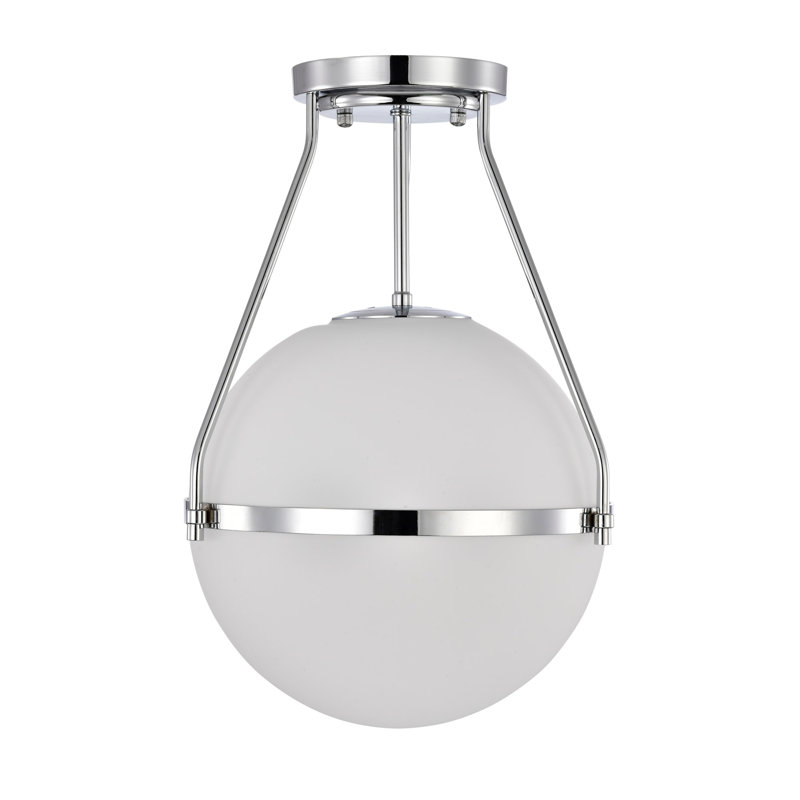 Heuller Glass Semi Flush Mount, Chrome