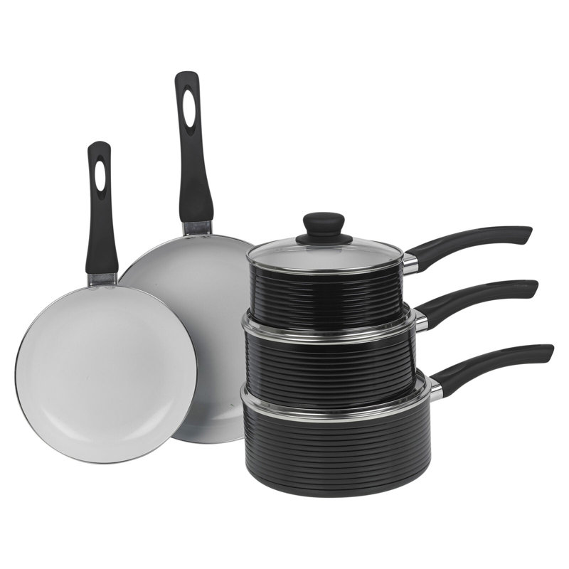 Damauni 8 - Piece Aluminum Cookware Set, Black