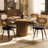 Modern Swivel Faux Leather Dining Chairs With Rattan Back-117542738-118783026