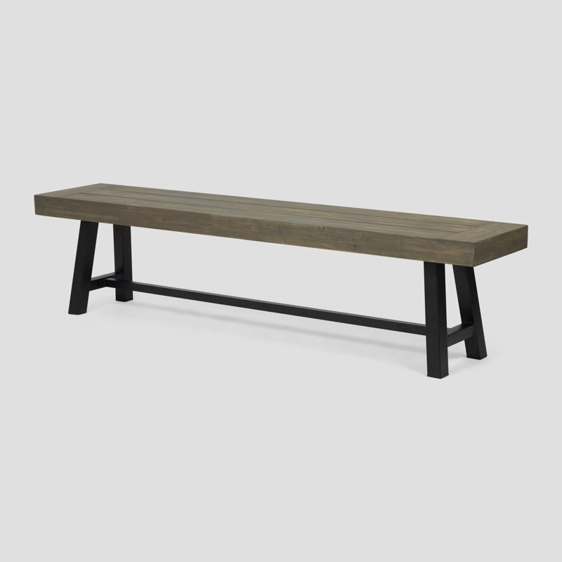 Banc en bois gris - Polyvalent pour différents styles d'extérieur