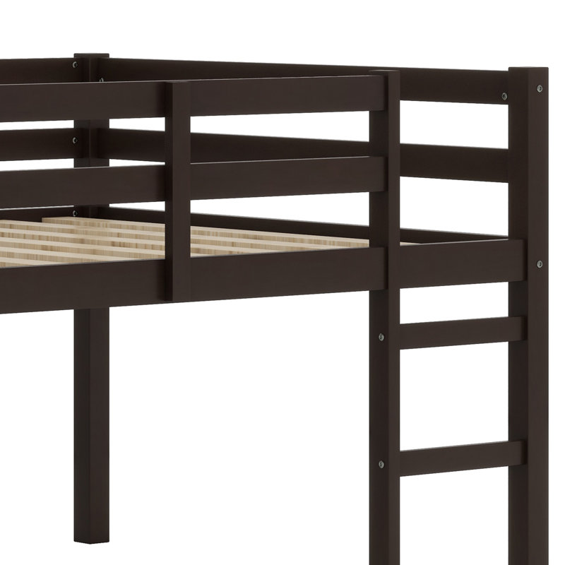 Wood Loft Bed With Ladder, Espresso