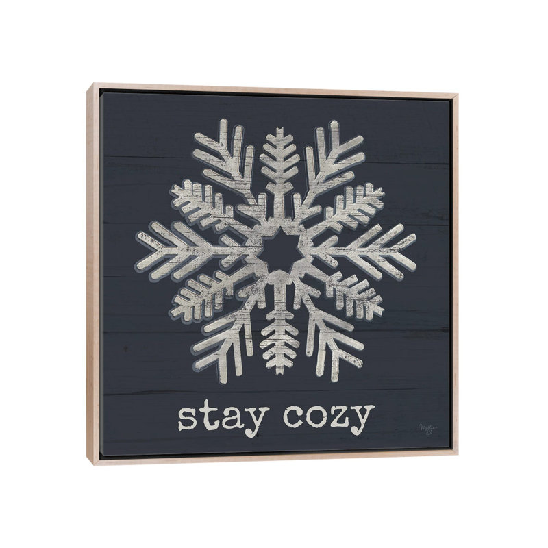 «Stay Cozy Snowflake», reproduction d'art sur toile encadrée, H 26 po x l 26 po, Impression encadrée sans passe-partout
