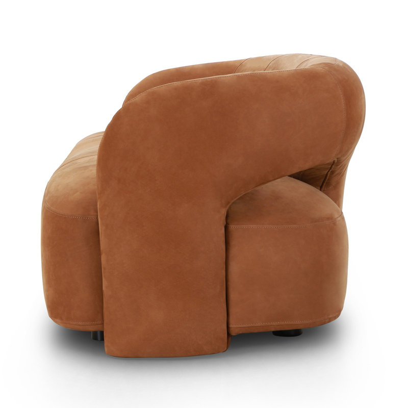 Mazie Sofa, Nubuck Cognac Top Grain Leather