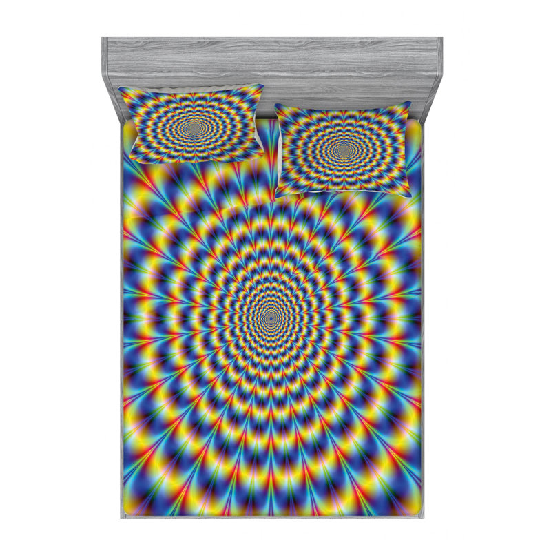 Ensemble de draps Hallucinatoire Hippie, Taies d'oreiller pour grand lit