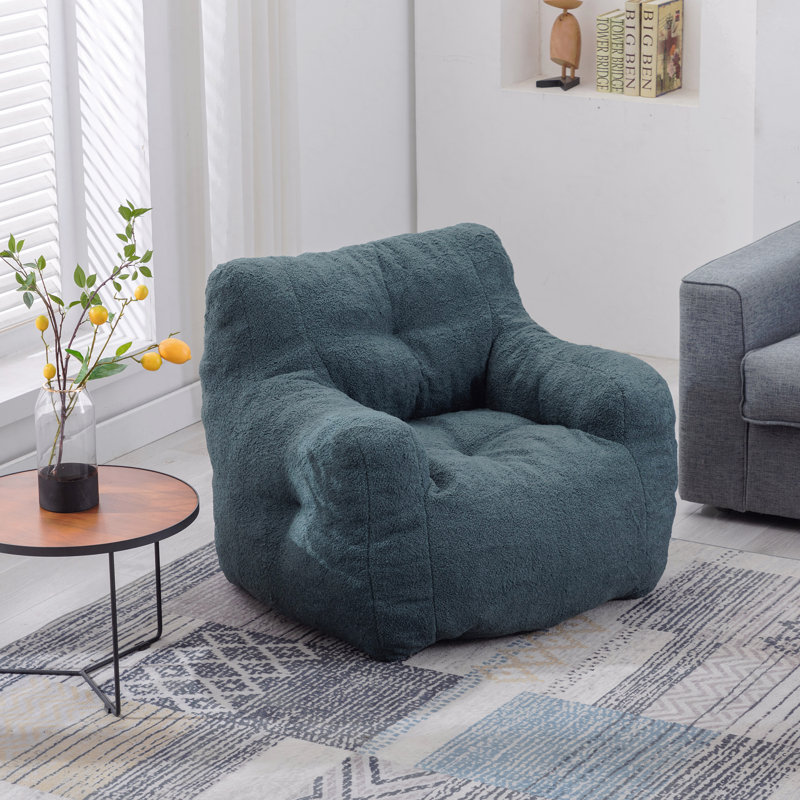 Fauteuil à billes Soft, Ours en peluche vert