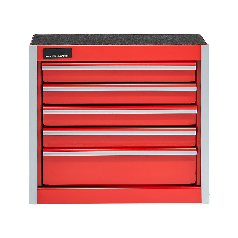 Boîte à outils portative rouge de 8,6 pouces avec 5 tiroirs, matériaux et produits de bricolage, conception multicouche pour espace vertical, organisateur de métal à éviter bruit, tiroirs, fournitures de papeterie, tiroir lisse