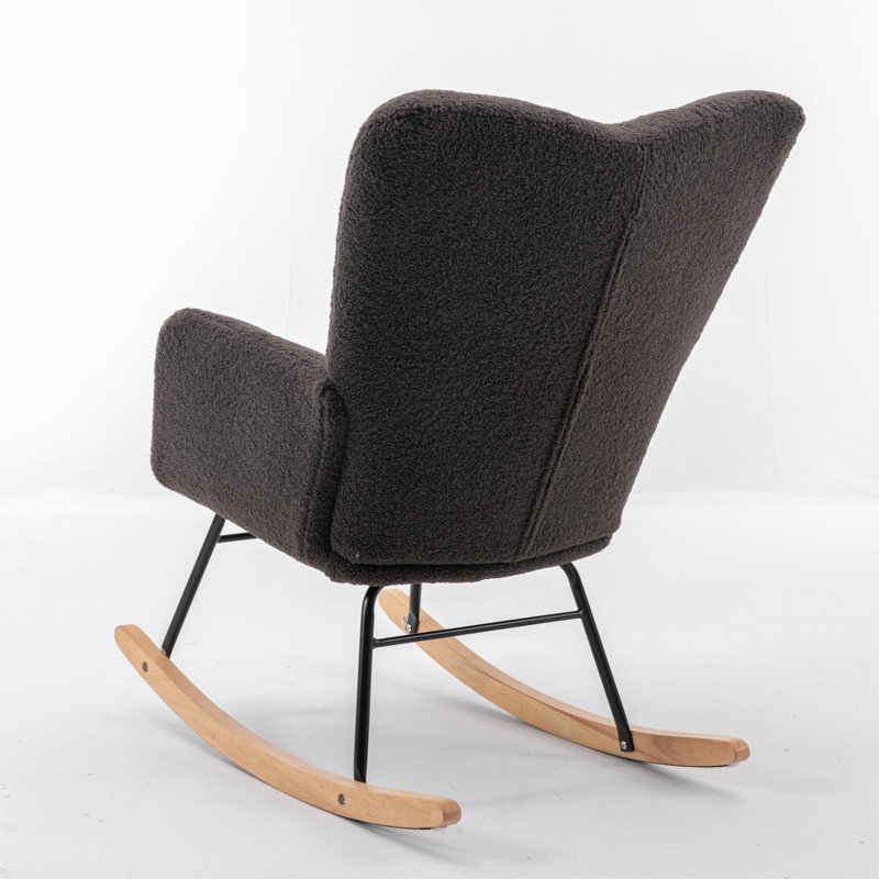 Filippone Rocking Chair, Dark Grey Teddy