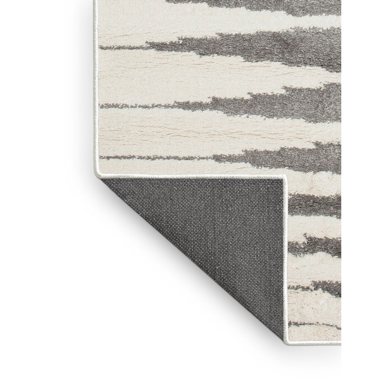 Tapis gris/zone noire contemporaine, Rectangle 6 pi x 9 pi
