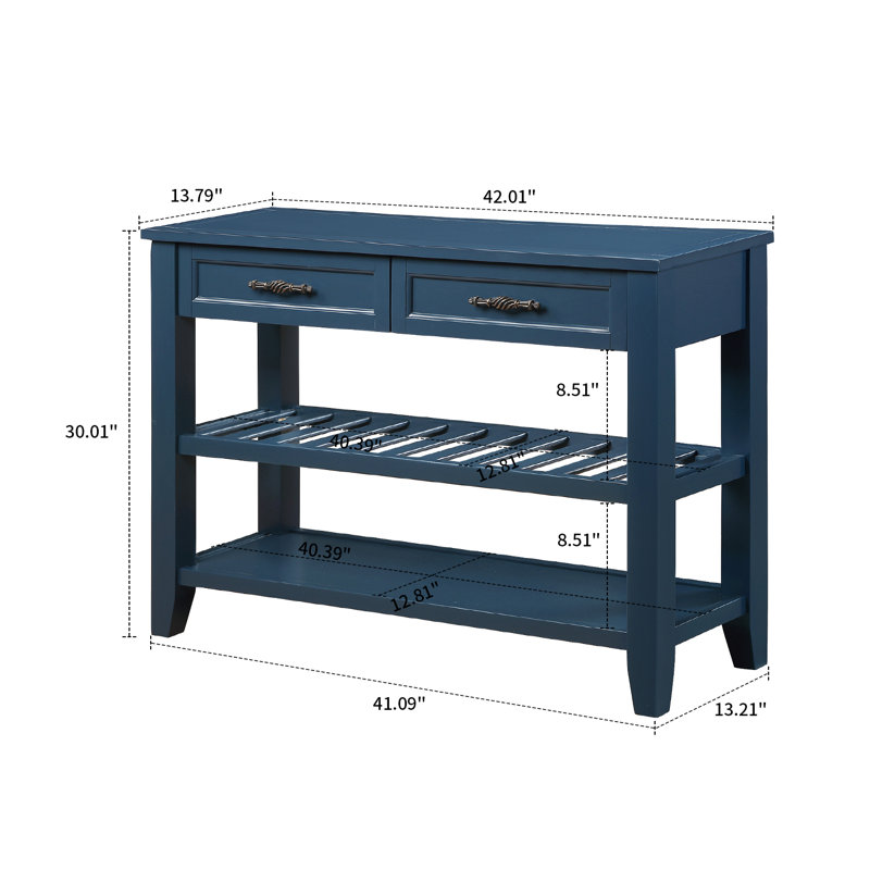 Vaelan 42.01'' Console Table, Navy Blue