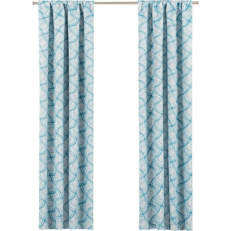 Benchley Room Darkening Curtain Single Panel, 37" W x 63" L, Teal