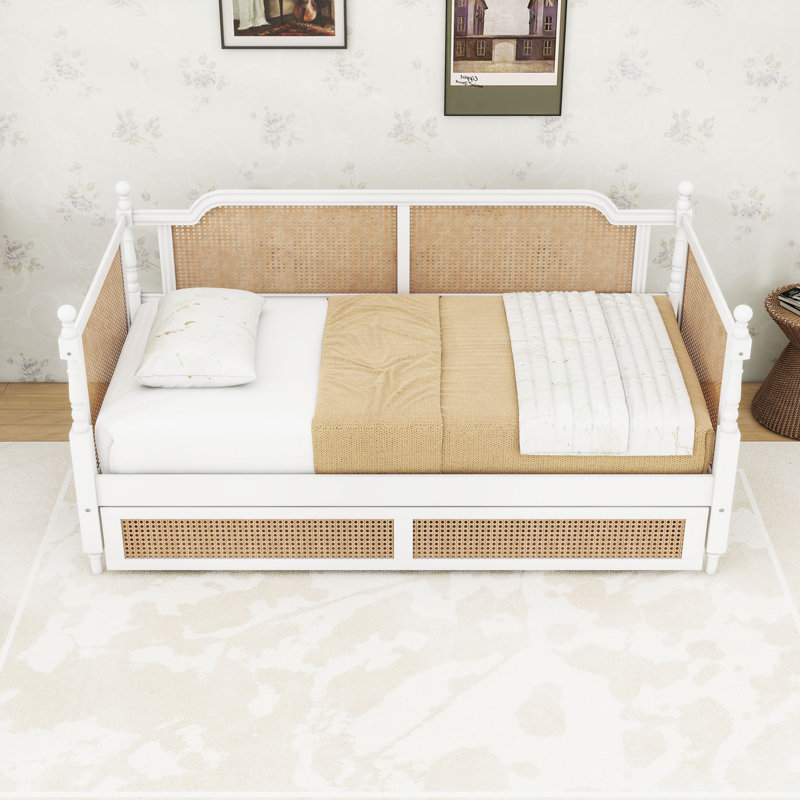 Wood Daybed with 2 Storage Drawers, Twin, Antique White