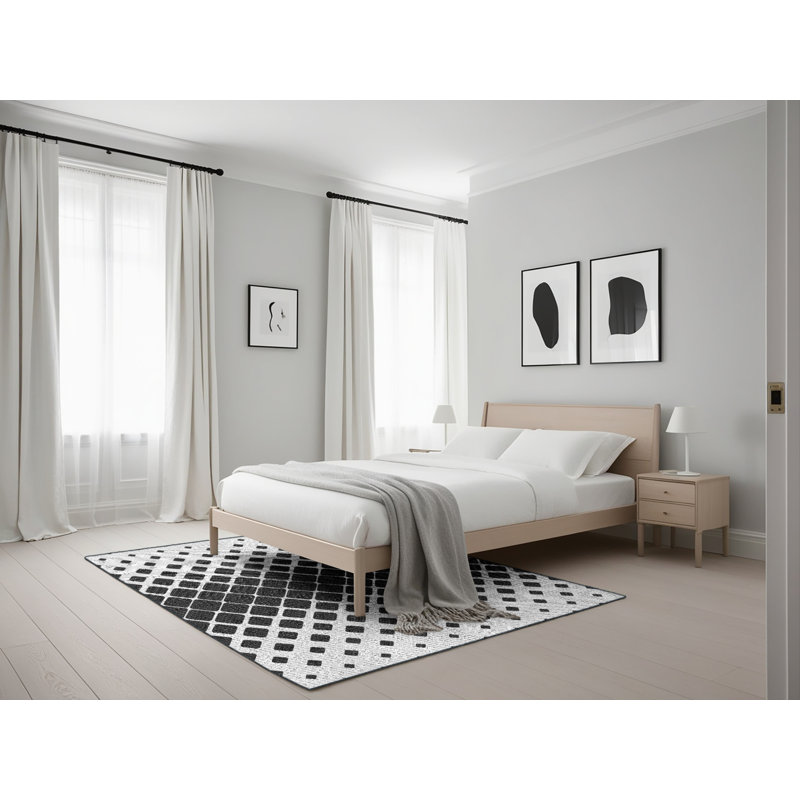 Tapis noir / gris Power Loom, Rectangle 5 pi x 7 pi