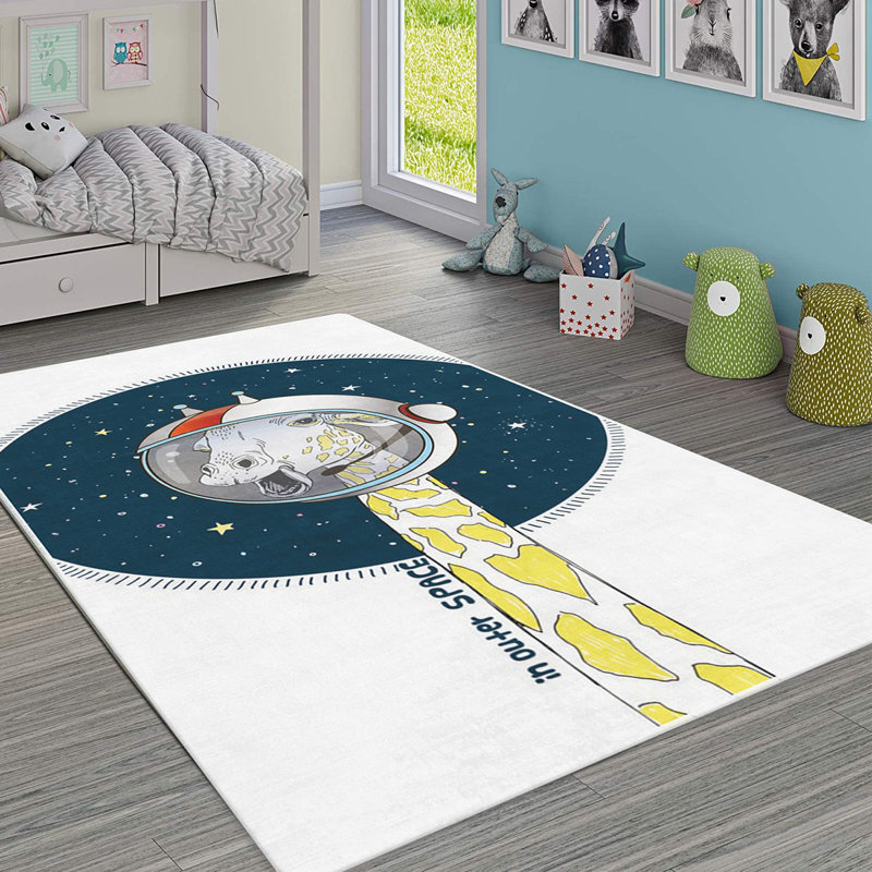 Luxurious Woven Carpet, 5.9 x 9.2 ft, 100% Polyester, Non-Slip Felt Dot Underside | Raschel Knitting, Pile Height: 0.4 in, Total Thickness: 0.4 in | Machine Washable, Elegant Design for Living Room & Bedroom