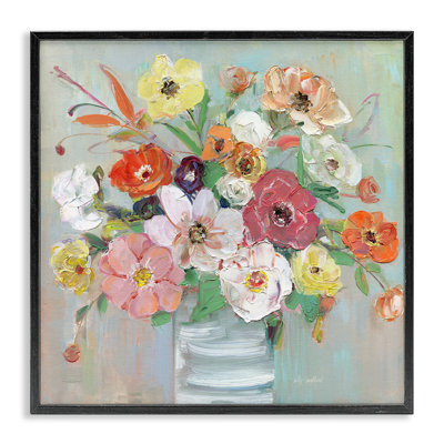 Energetic Blossom Bouquet Framed Giclee, design by Sally Swatland