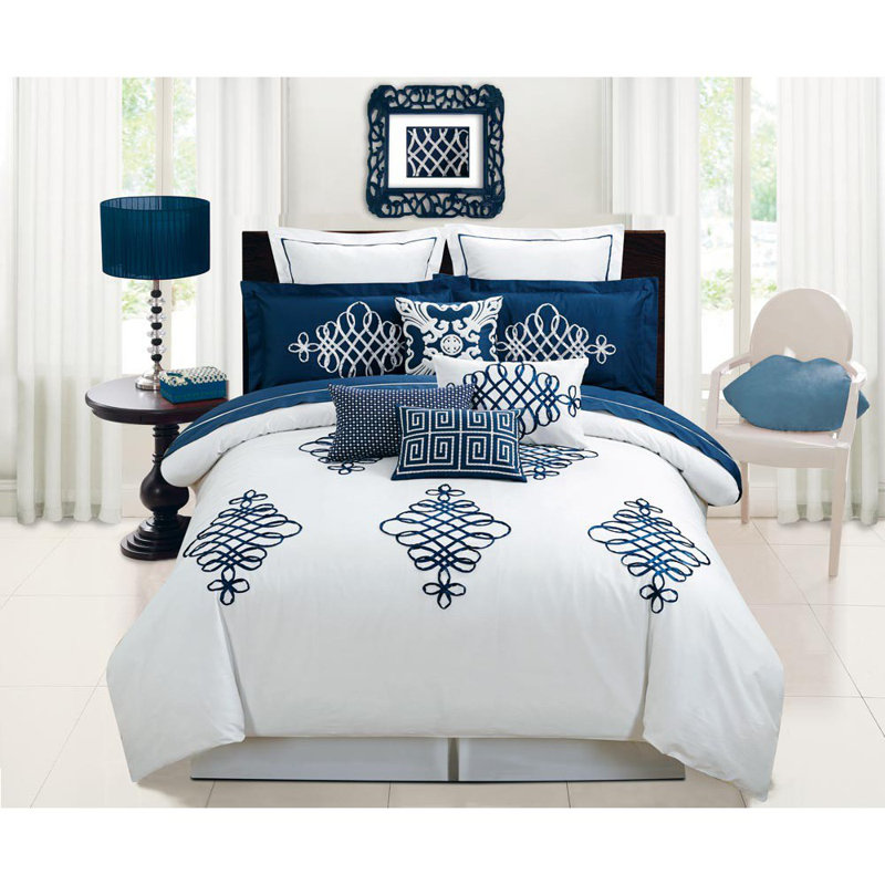 Cotton Abstract Duvet Cover Set with Pillowcases, 160 x 200cm Duvet Cover + 2 Pillowcases