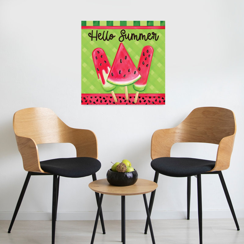 Hello Summer Contemporary Summer Art, 24" H x 24" W