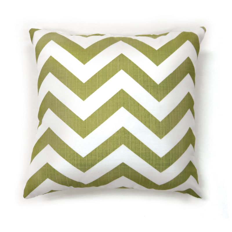 Housse de coussin carrée à chevron Shantel, H 18 po x l 18 po, Vert