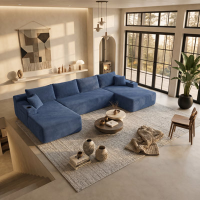 Ultimate Comfort Cloud Sectional Sofa with U-Shape Chaise, Modular Design & No Assembly – Your Dream Living Room Centerpiece