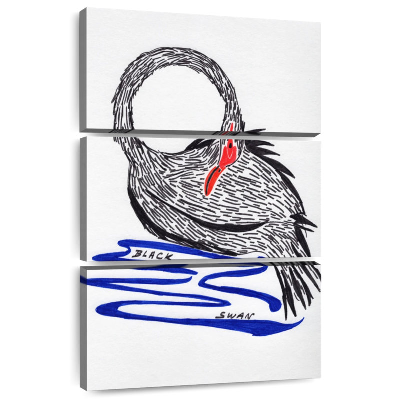 Brampt Wild Black Swan, 38" H x 24" W