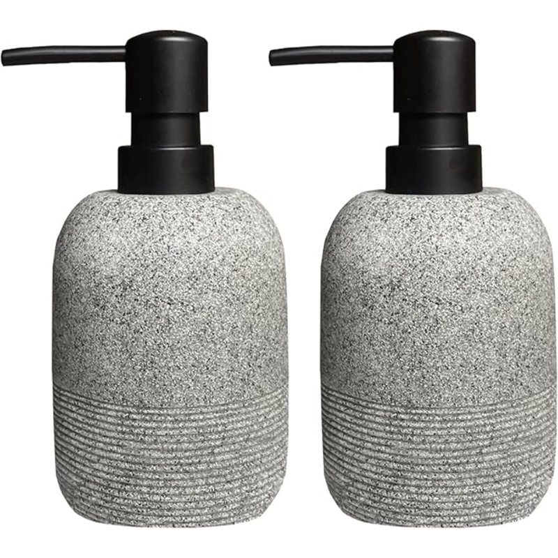 2 pièces / ensemble de distributeur de savon à main, distributeur de savon liquide en résine pour comptoir de salle de bain, distributeur de savon à vaisselle pour la cuisine - 10,6 oz.