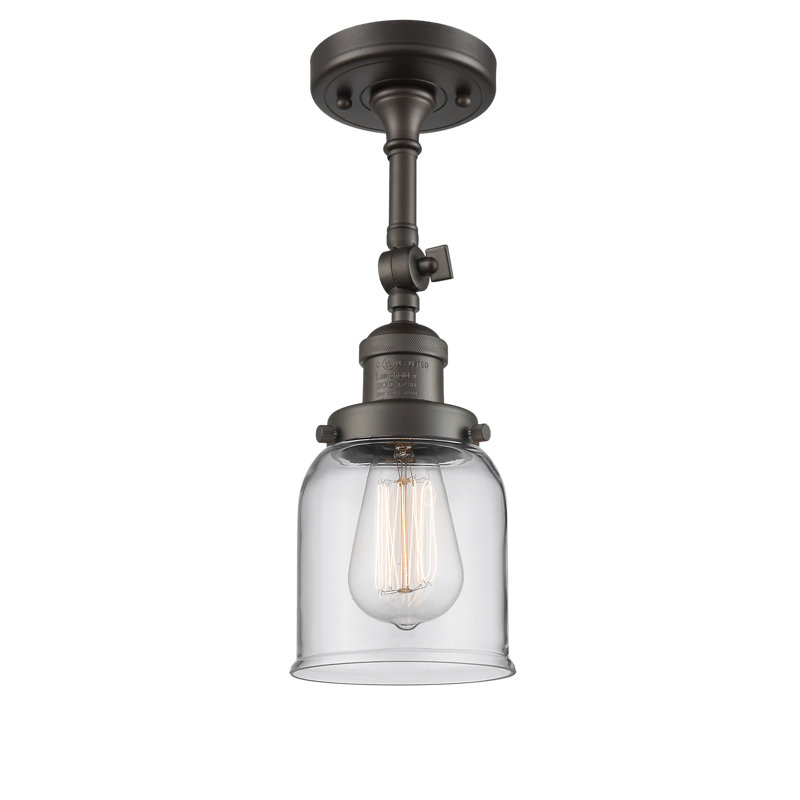 Applique murale 1 lumière 8 po Bell, Ampoule à DEL rétro de 6 watts, Clair, Bronze frotté à l'huile