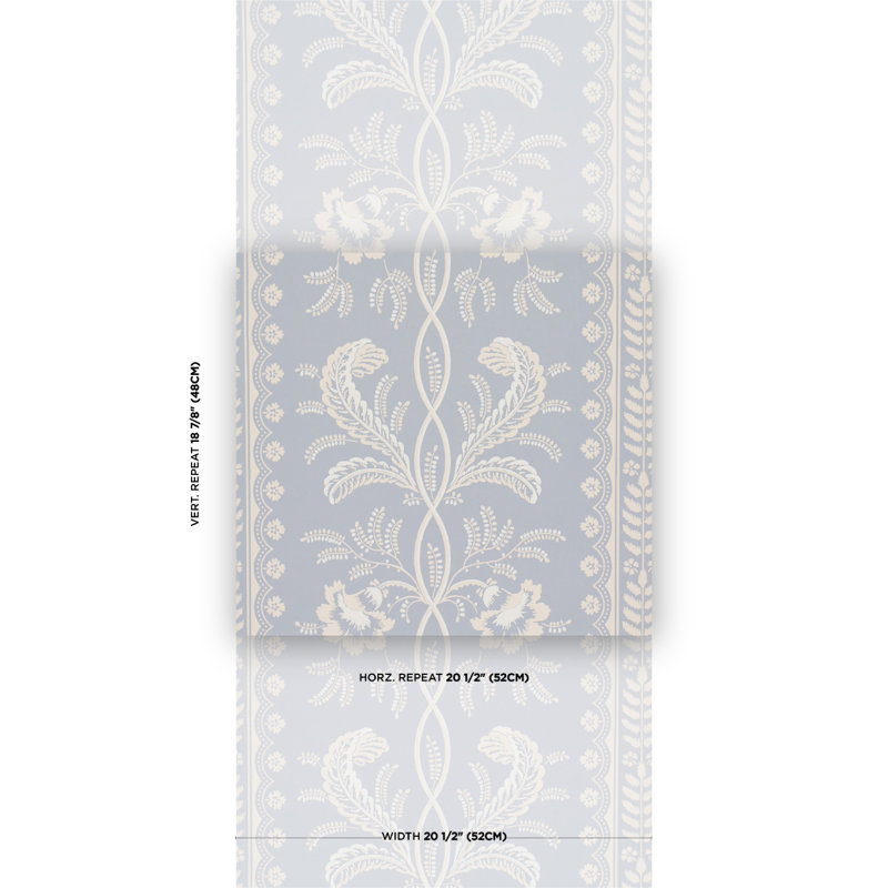 Papier peint fleurs de cloche, Bleu