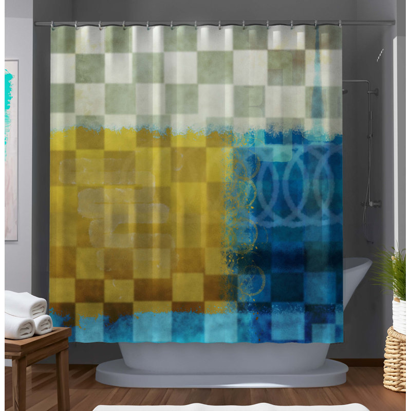 Rideau de douche à carreaux Daynah