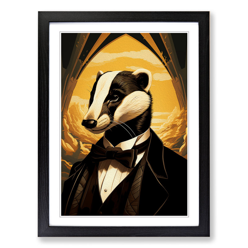 Single Picture Frame Print on Wood, Black Framed, 46cm H x 34cm W