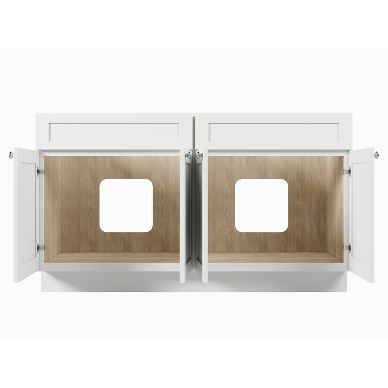 Base de meuble-lavabo double 60 po Disar, Blanc