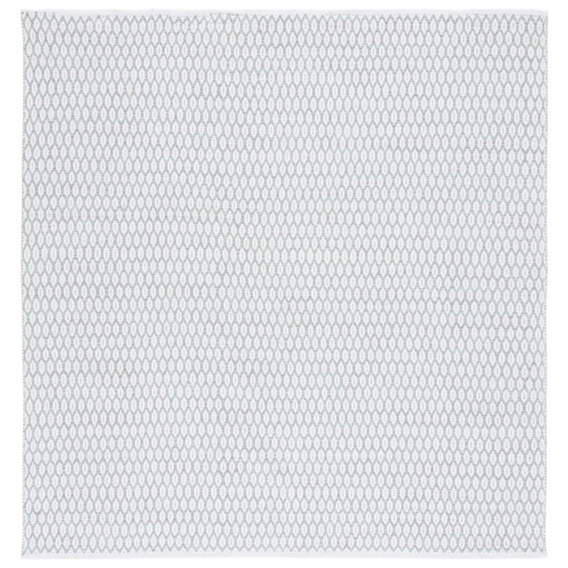 Modena Hand Woven Cotton Geometric Rug, Square 6'