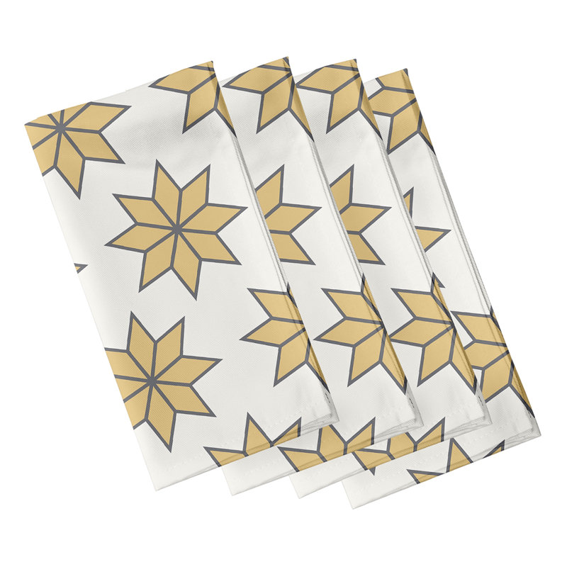 Ensemble de serviettes 4 pièces Noël stars, Or